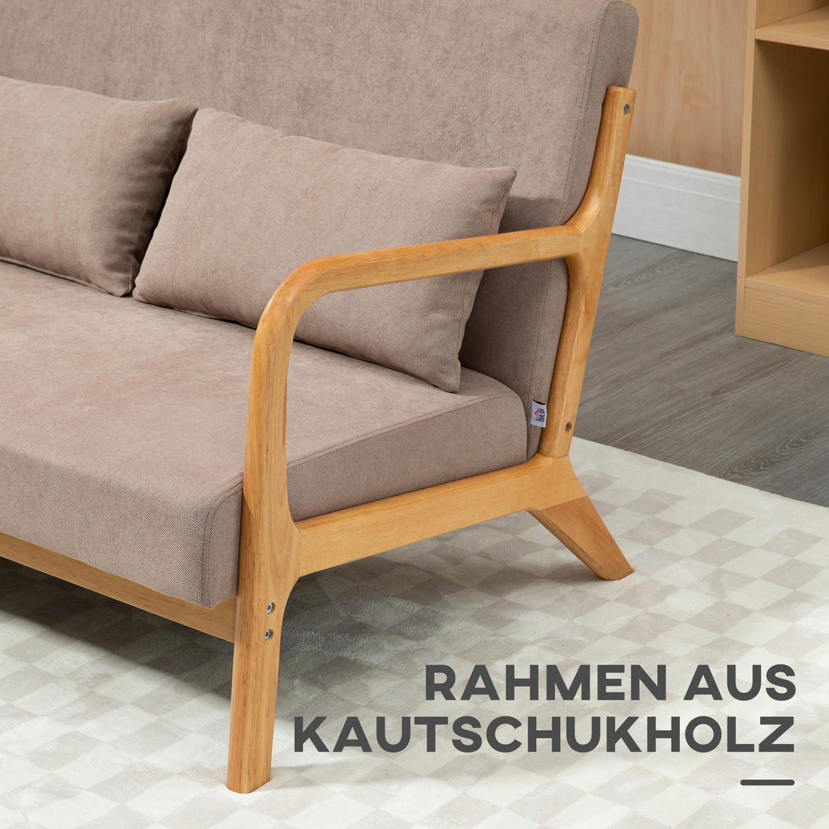 SOFA 2-Sitzer, Samt, Hellgrau - Hellgrau, Textil (80/72/122cm) - HOMCOM
