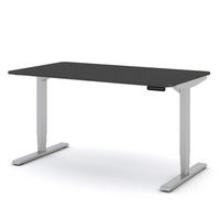 SCHREIBTISCH Elektrisch höhenverstellbarer Schreibtisch Y-Line Curved Anthrazit Weißaluminium 140/80/62-127cm - Weiß Hochglanz/Anthrazit, Holzwerkstoff/Metall (80/140/127cm) - ASSMANN