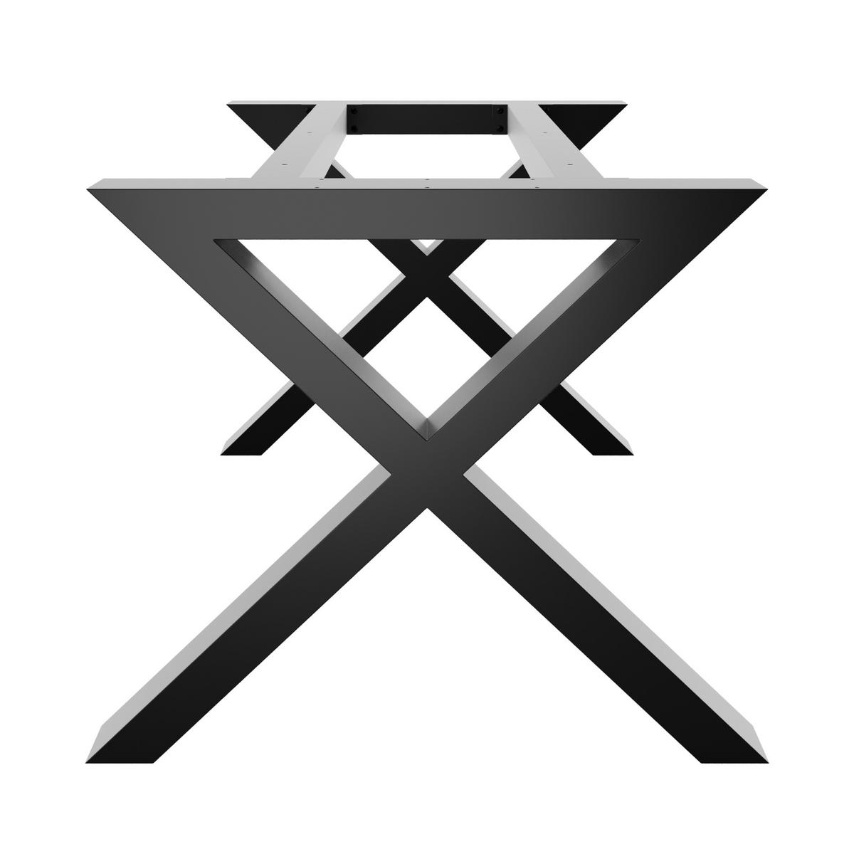 TISCHBEINE Belaga Extreme Schwarz Metall 160/80/72 cm - Schwarz, Metall (80/72/160cm) - Metalo Pro