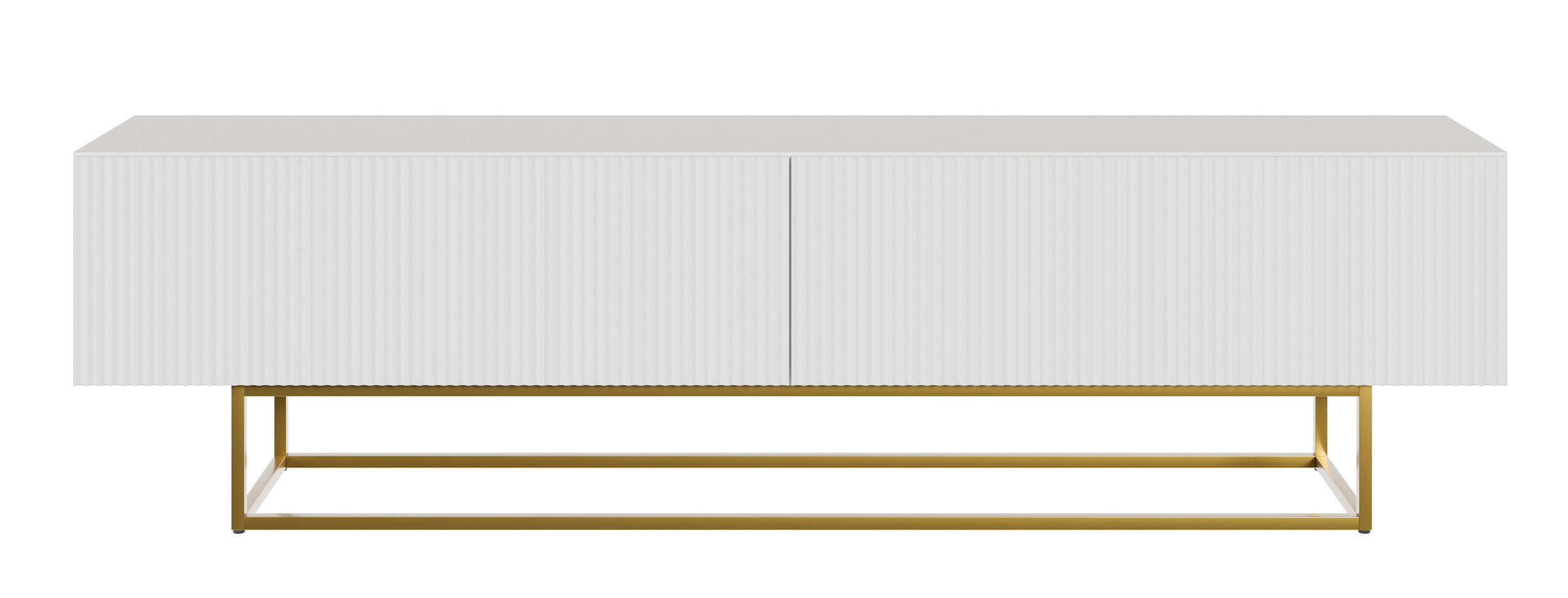 TV-SCHRANK Veldio Weiß mit goldenen Metallbeinen 175 cm - Goldfarben/Weiß, Holzwerkstoff/Metall (175/46.5/31.6cm) - Selsey