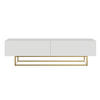 TV-SCHRANK Veldio Weiß mit goldenen Metallbeinen 175 cm - Goldfarben/Weiß, Holzwerkstoff/Metall (175/46.5/31.6cm) - Selsey