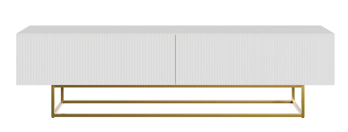 TV-SCHRANK Veldio Weiß mit goldenen Metallbeinen 175 cm - Goldfarben/Weiß, Holzwerkstoff/Metall (175/46.5/31.6cm) - Selsey