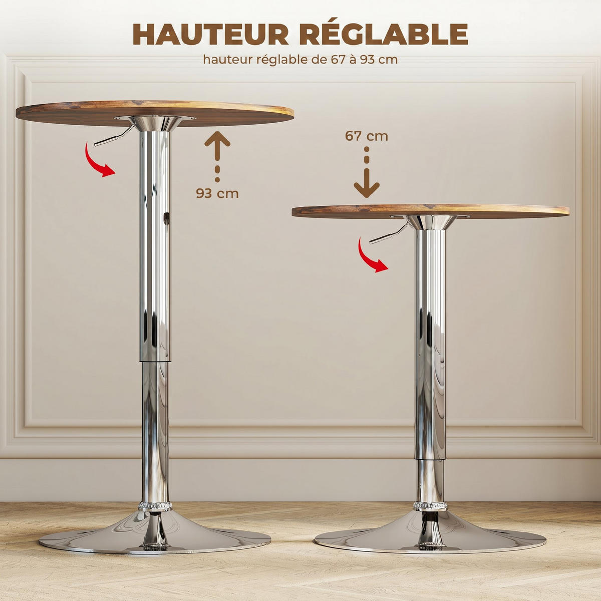 BARTISCH Braun 1 Stück - Braun, Metall (60/60/93cm) - GiPP
