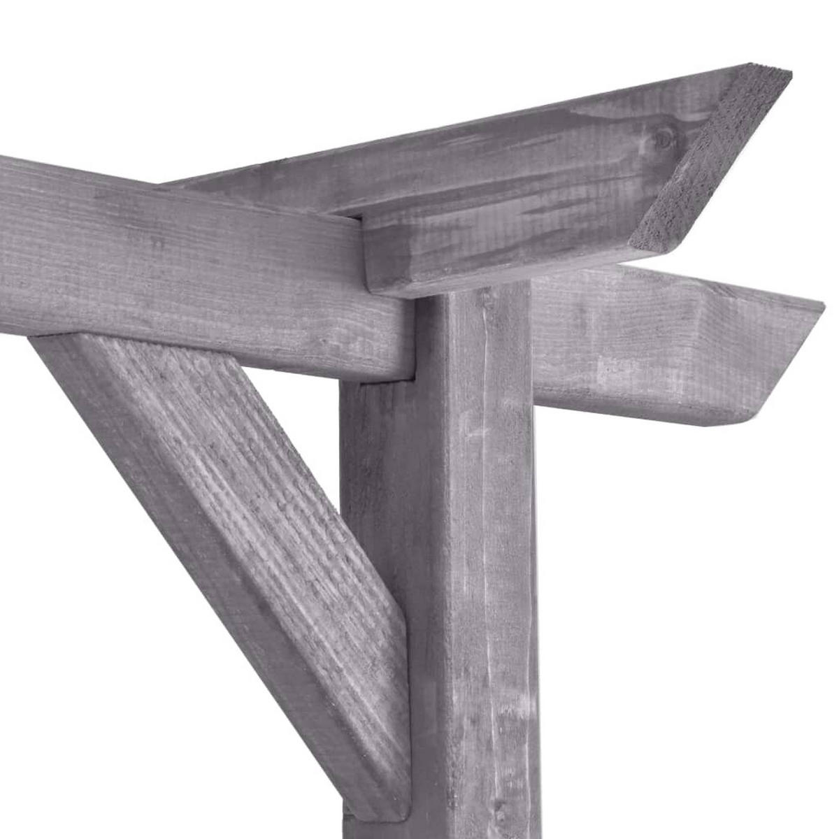 PERGOLA aus Holz LURV Grau 2x2m Kiefernholz Rankhilfe - Grau, Holz (200/205/40cm) - DELUKE