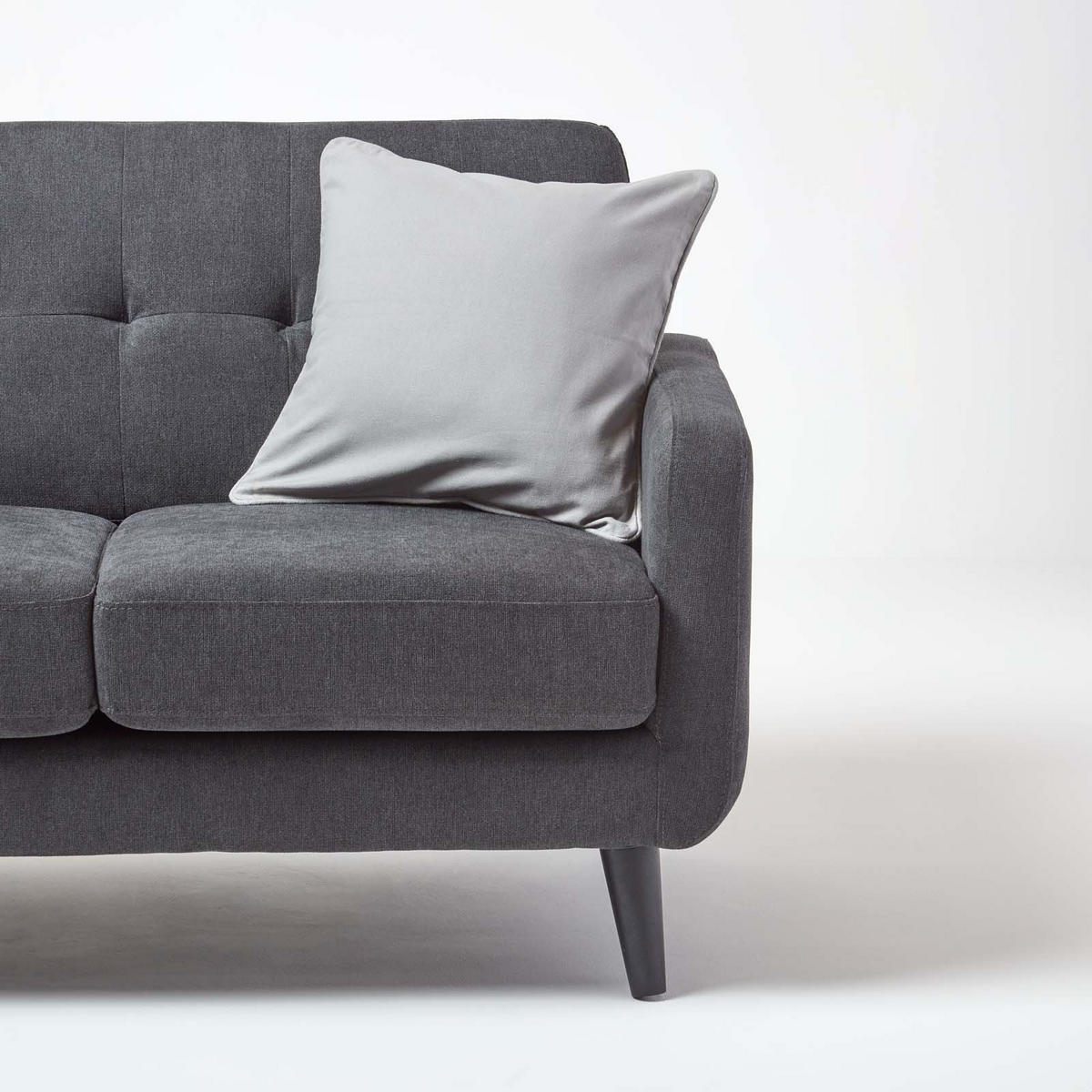 KISSENHÜLLE grau 60/60 cm, 100% Baumwolle - Grau, Textil (60/60cm) - Homescapes