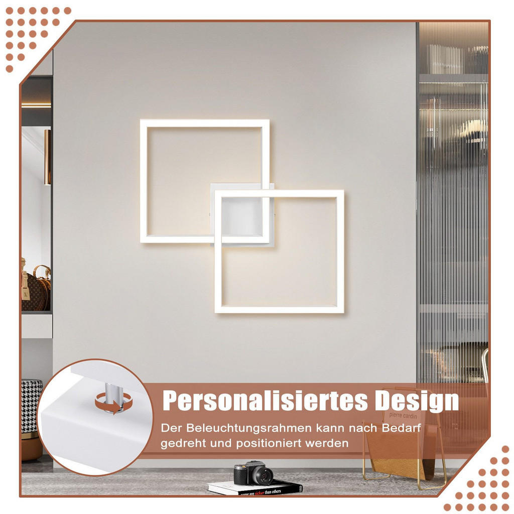 Thumbnail - Nettlife Led-Deckenleuchte, Weiß, Metall, 46.1x5.8x46.1 cm, Lampen & Leuchten, LED Beleuchtung, LED-Deckenleuchten