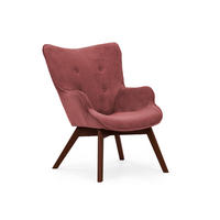 LOUNGESESSEL Lenari Terrakotta Cordstoff mit Füßen in Braun - Terracotta/Braun, Holz/Textil (71/96/86cm) - S-Style Möbel