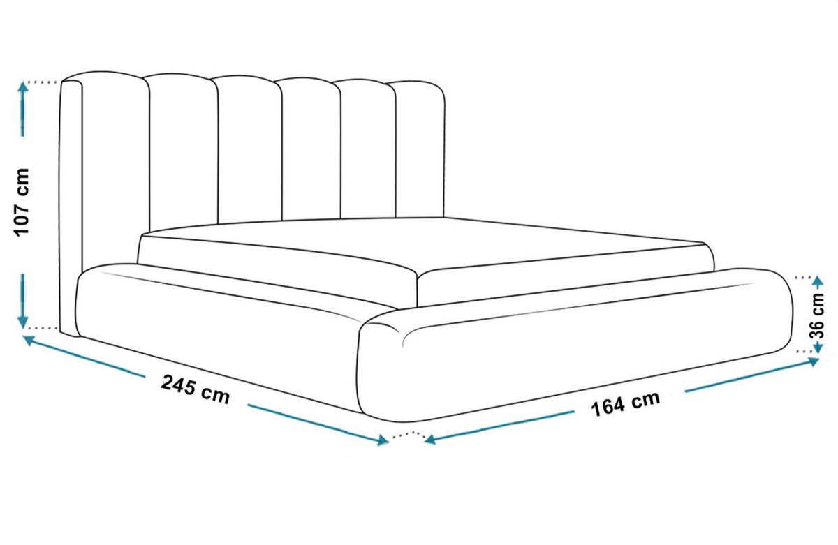 BETT 120x200 - Polsterbett mit Bettkasten und Holzrahmen - Modern Bett - Eleganter Jasmine-Stoff - Kollektion Alva Maxi - Grau - Grau, Holz/Textil (120/200cm) - Alpi-Möbel