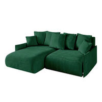 ECKSOFA Ottomane links ONESK-L-v1 216x177x72 Grün Velours - Grün, Holzwerkstoff/Kunststoff (216/177cm) - ALTDECOR