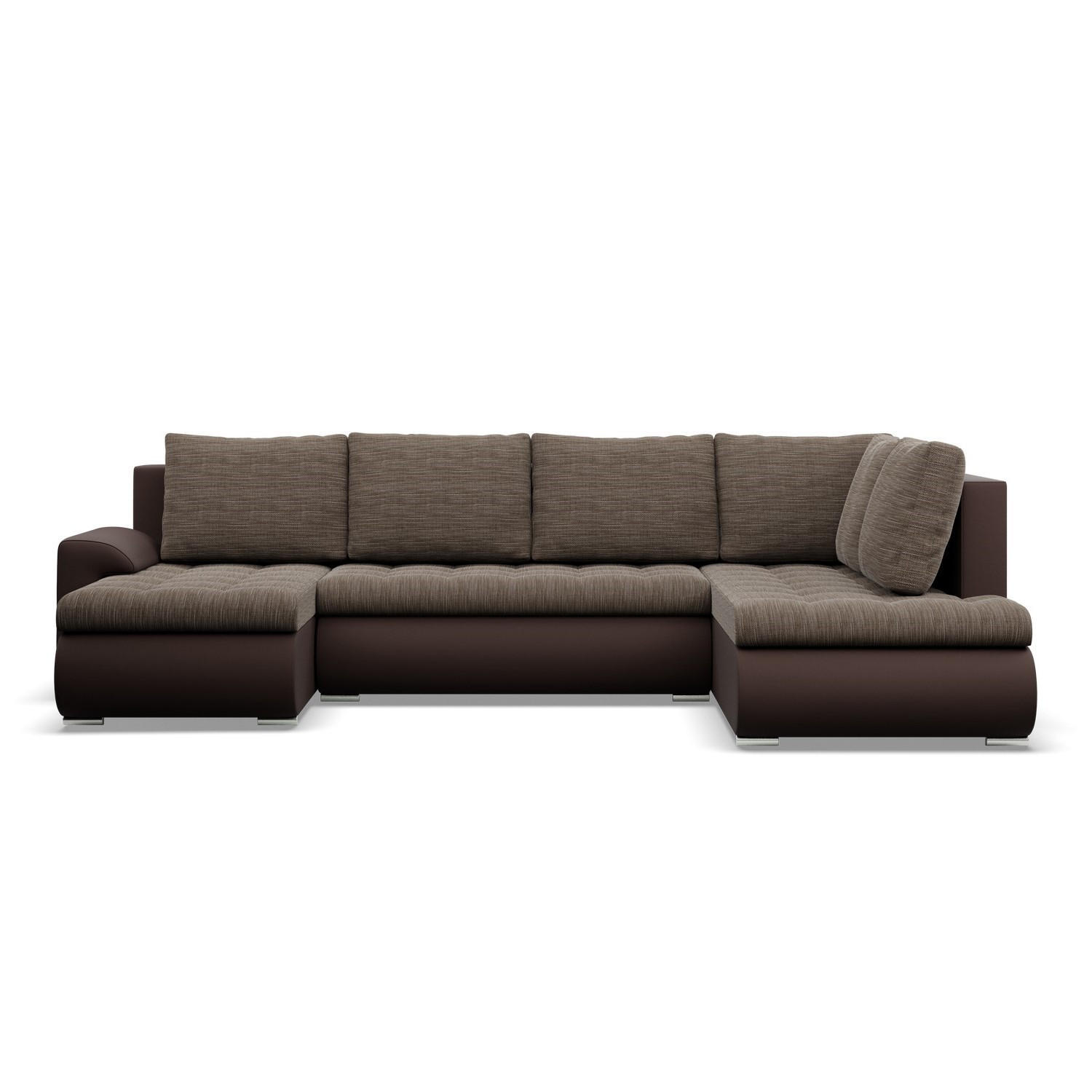 U-SOFA MIT SCHLAFFUNKTION FORESTA, Braun + Braun - Braun, Textil (300/89/200cm)