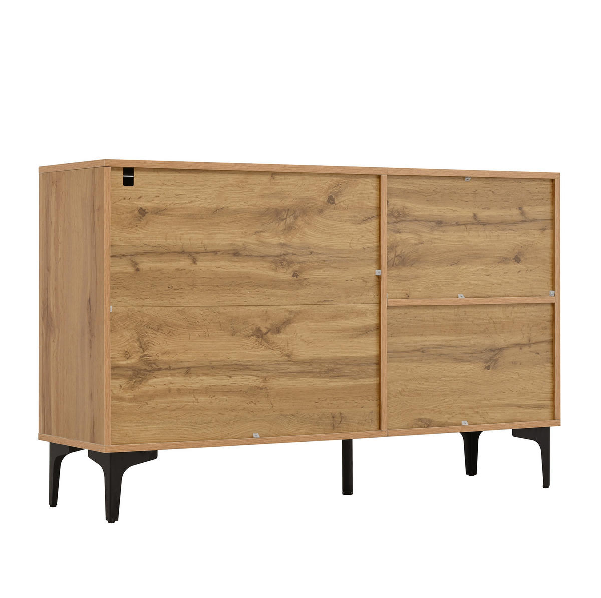 SIDEBOARD 120/35/76 cm Natur/Schwarz aus Holzwerkstoff mit 3 Schubladen - Schwarz, Holzwerkstoff (35/76/120cm) - OKMYHOME