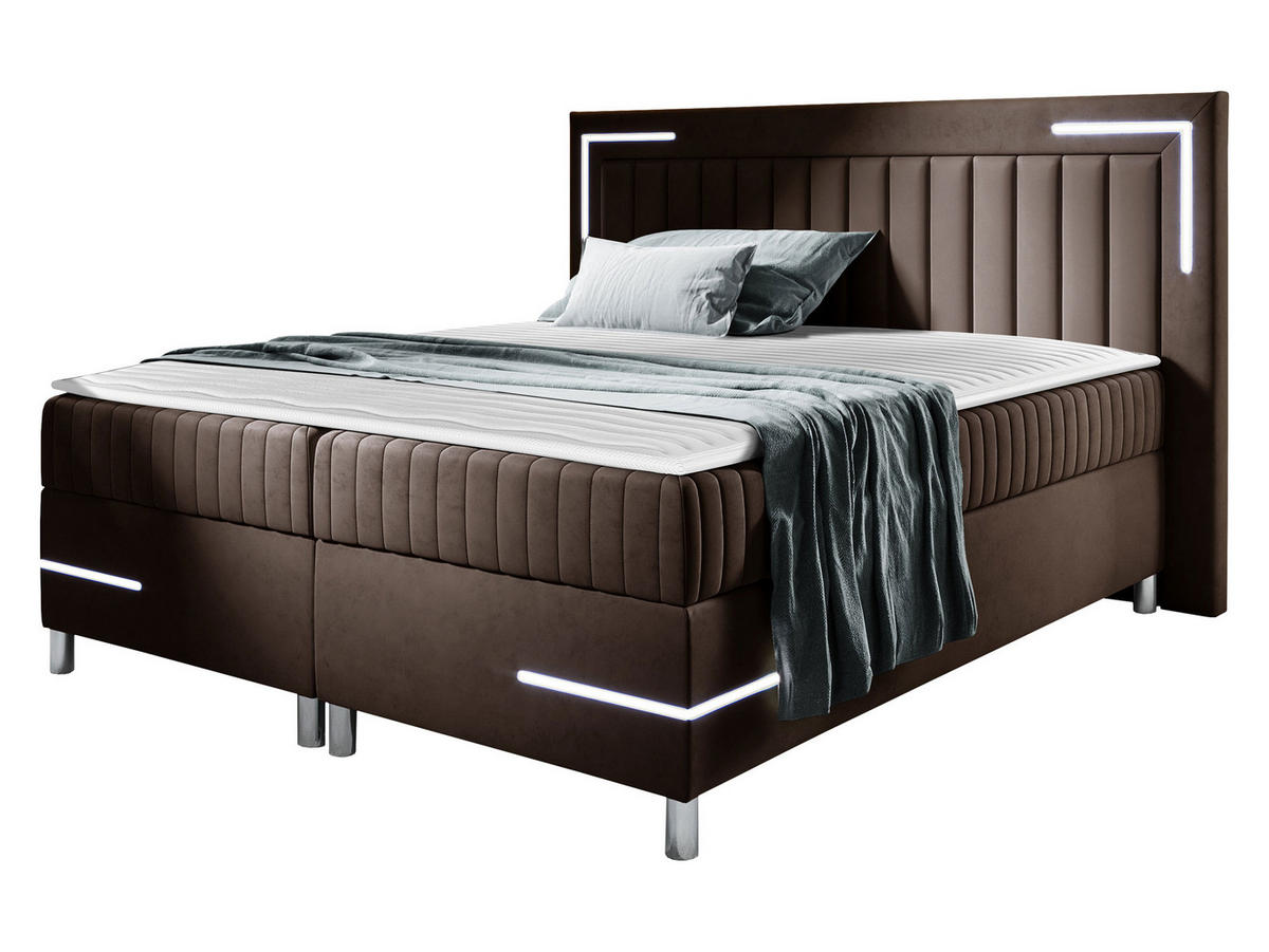 BOXBETT Tenosi 3 LED - Braun, Holz (180/200cm) - MIRJAN24