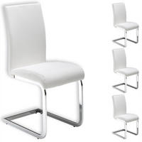 SCHWINGSTUHL LETICIA 4ER-SET - Weiß, Textil/Metall (42/96/57cm) - IDIMEX