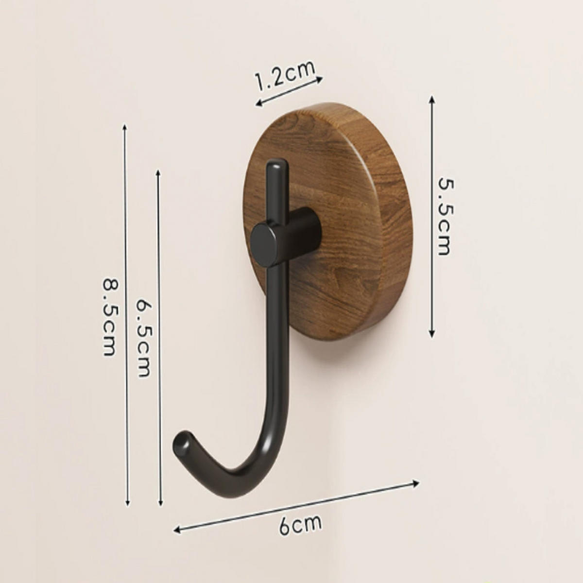 HAKENLEISTE,HOLZ,8.5×5.5×6 cm，4er-Pack - Braun, Holz (5.5/6/8.5cm) - Weltevree