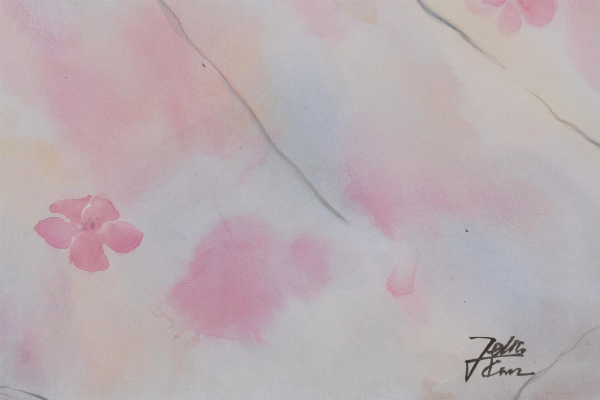 ACRYLBILD HANDGEMALT 60/90 cm - Pink/Beige, Holz/Textil (60/90cm) - KUNSTLOFT