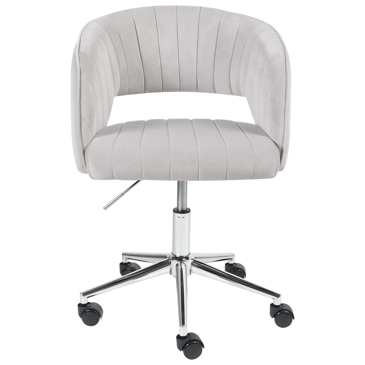 BÜROSTUHL Hellgrau Katonah - Silberfarben/Hellgrau, Textil (57/78/57cm) - Beliani