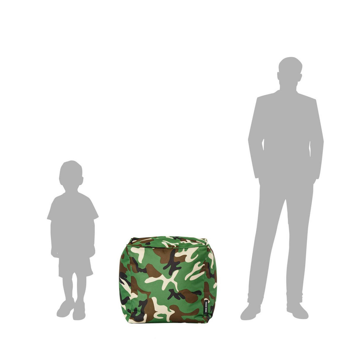 SITZSACK-HOCKER Pouf Cube 40x40x40cm - Multicolor/Braun, Textil (40/40/40cm) - Green Bean
