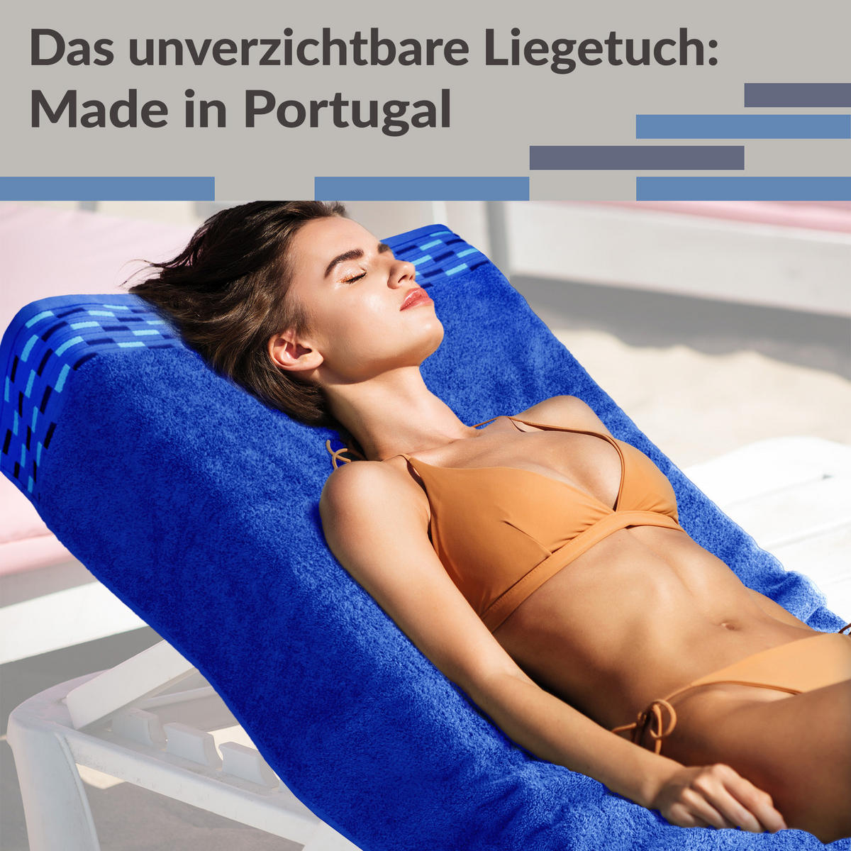 SAUNATUCH Lugano Königsblau 80x200 cm - Dunkelblau, Textil (80/200cm) - Lashuma