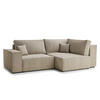 ECKSOFA MIT SCHLAFFUNKTION Tonga Beige Webstoff - Beige/Schwarz, Holz/Holzwerkstoff (255/105cm) - Maison de Reve