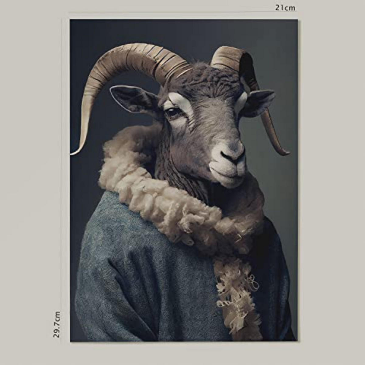 POSTER Dickhornschaf In Voller Farbe Fotostil A4 Rahmenlos - Klar, Papier (29.7/5/21cm) - Nacnic