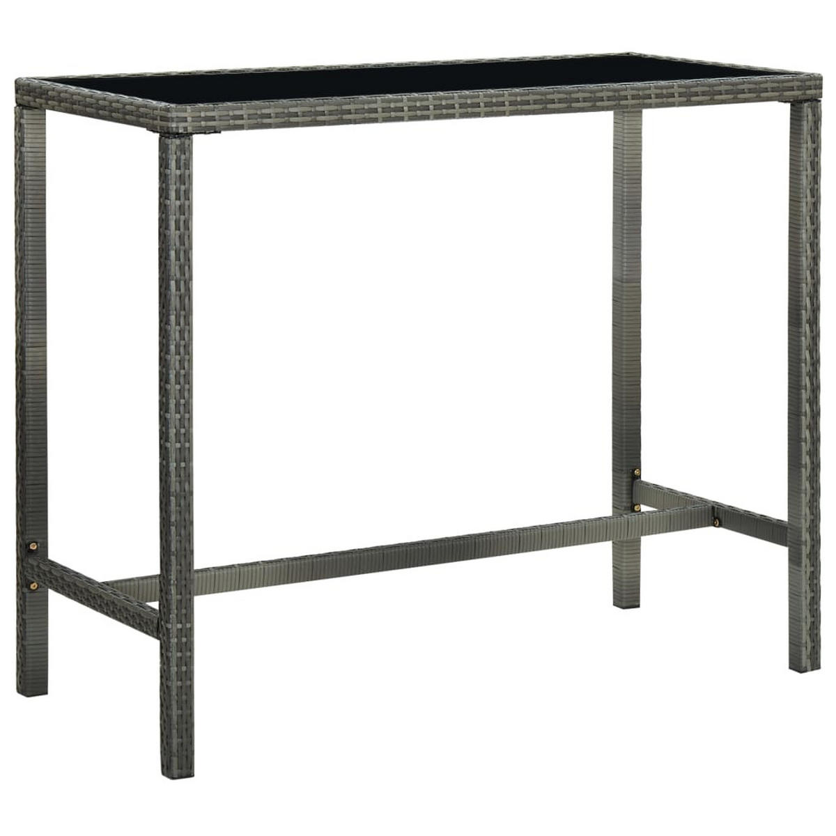 GARTENBAR-SET 5-teilig Poly Rattan Grau - Grau, Kunststoff - vidaXL