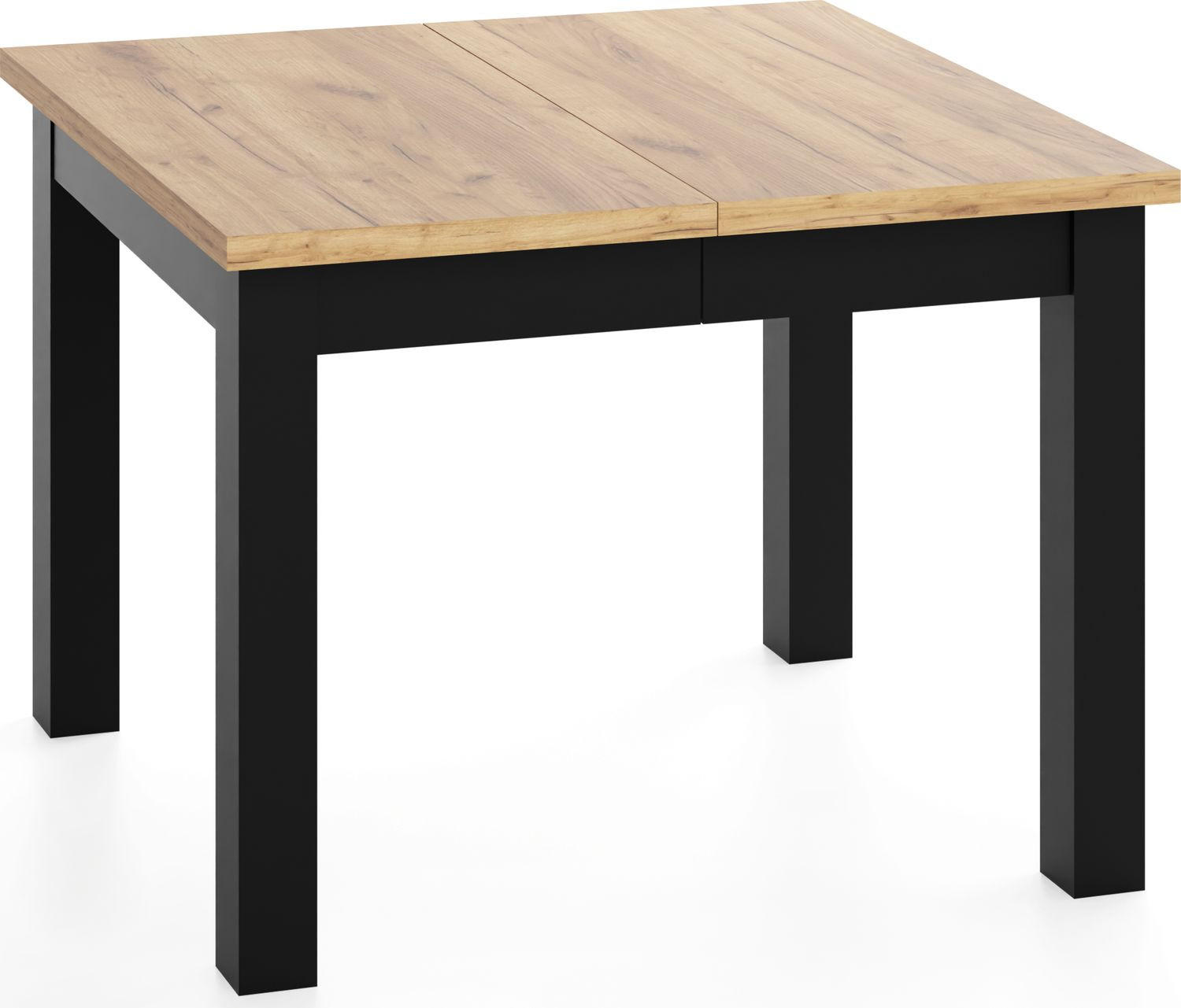 ESSTISCH Toren ausziehbar verlängerbar quadratisch, Eiche Braun 80-180/80/76.5 cm - Eiche Wotan/Schwarz, Holz/Holzwerkstoff (80/80/77cm) - WFL GROUP