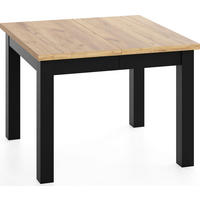 ESSTISCH Toren ausziehbar verlängerbar quadratisch, Eiche Braun 80-180/80/76.5 cm - Eiche Wotan/Schwarz, Holz/Holzwerkstoff (80/80/77cm) - WFL GROUP
