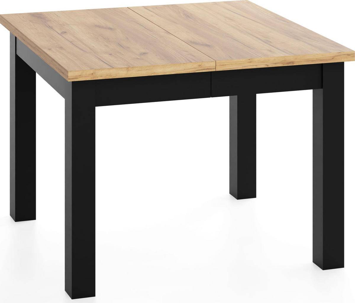 ESSTISCH Toren ausziehbar verlängerbar quadratisch, Eiche Braun 80-180/80/76.5 cm - Eiche Wotan/Schwarz, Holz/Holzwerkstoff (80/80/77cm) - WFL GROUP