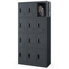 SCHLIESSFACHSCHRANK Spind BERN 12 Fächer185x90x40cm Anthrazit - Anthrazit, Metall (90/185/40cm) - DELUKE