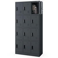 SCHLIESSFACHSCHRANK Spind BERN 12 Fächer185x90x40cm Anthrazit - Anthrazit, Metall (90/185/40cm) - DELUKE