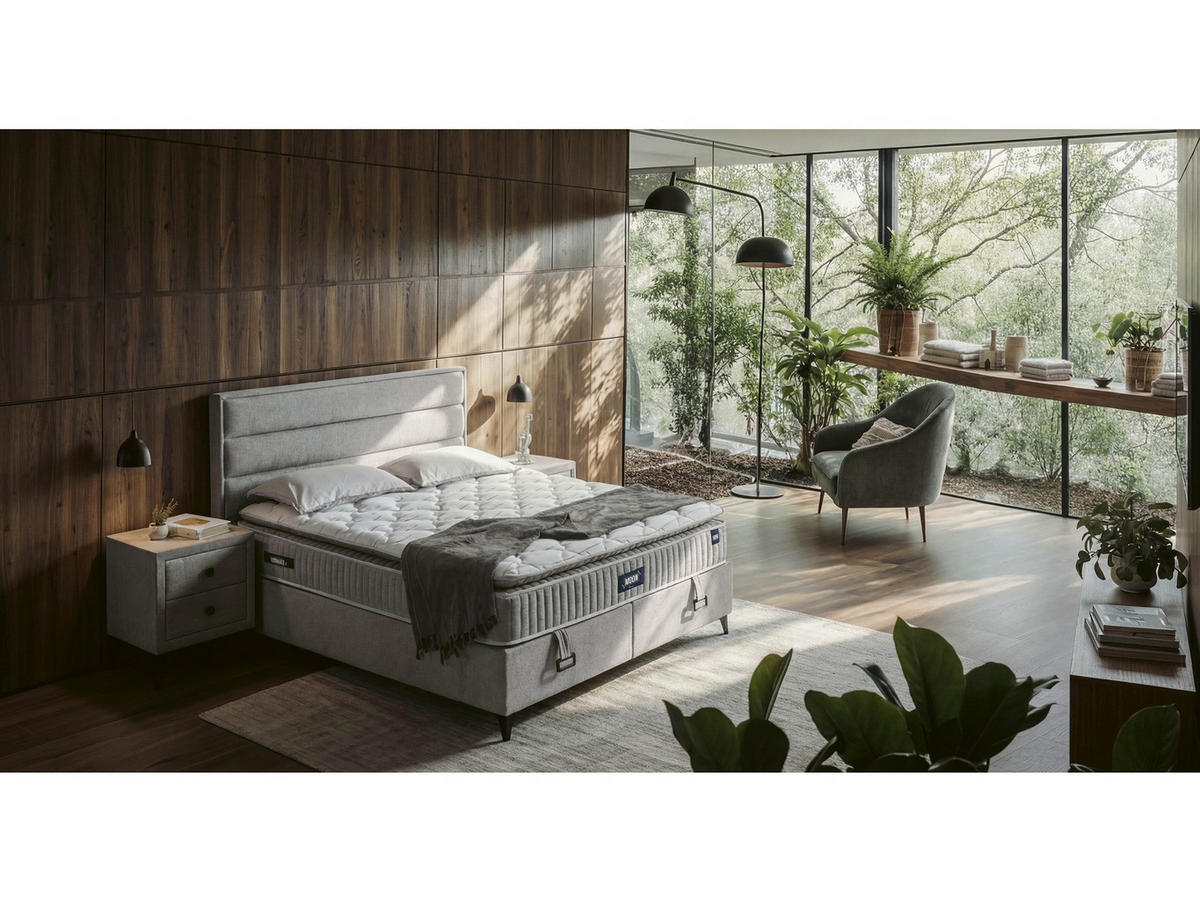 POLSTERBETTSET Moon 140x200 Grau - Grau, Textil/Metall (140/200cm) - Villa Möbel