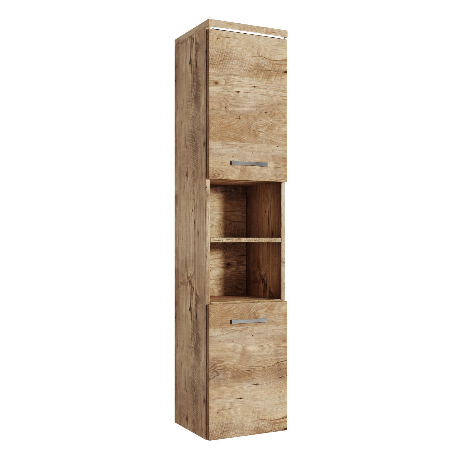 BADEZIMMERSCHRANK Paso mit 2 Türen Kastanien Eiche - 35 x 35 x 160 cm - Kastanienfarben/Eichefarben, Holz (35/160/35cm) - Badplaats