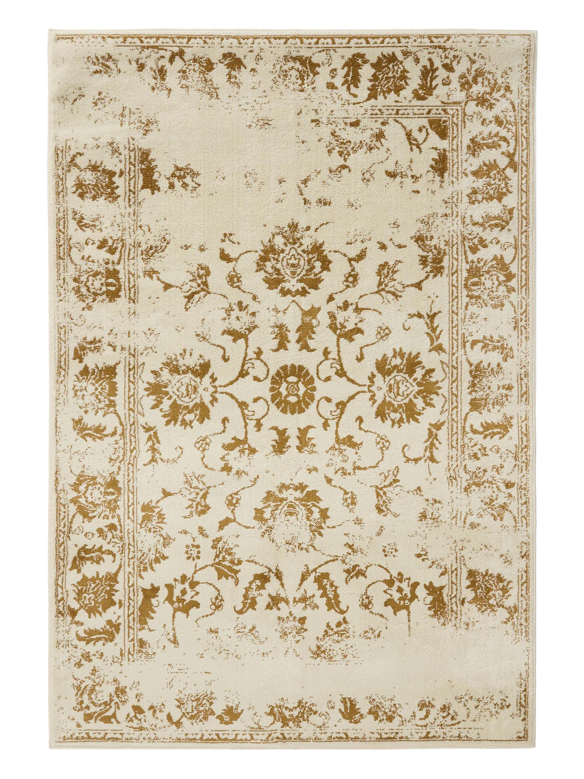 VINTAGE-TEPPICH Suki 80/150 cm - Gelb/Creme, Kunststoff (80/150cm) - benuta