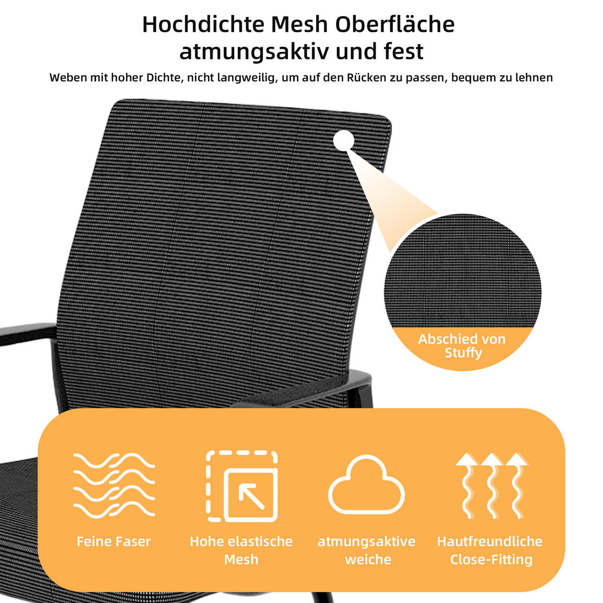 BÜROSTUHL Netz Schwarz - Schwarz, Textil/Metall (59/90/55cm) - WISHDOR