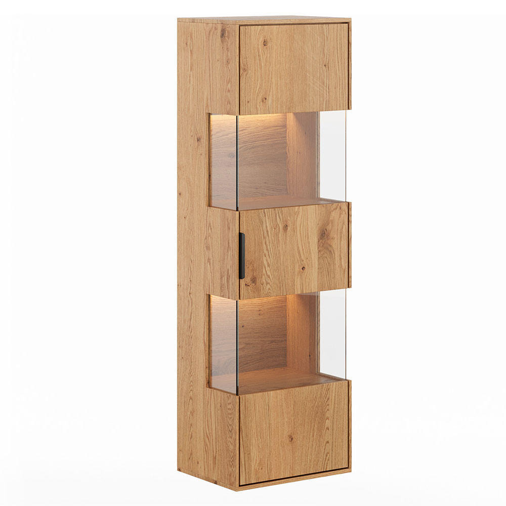 HÄNGEVITRINE Tirano Eiche Natur 43 / 33 / 142cm - Eichefarben, Holz (43/142/33cm) - Feldmann-Wohnen