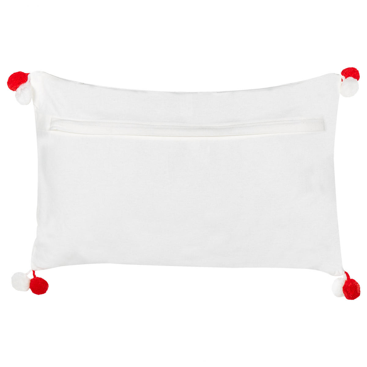 DEKOKISSEN 2er-Set Weiß 30/50 cm Anredera - Rot/Goldfarben, Textil (30/50cm) - Beliani
