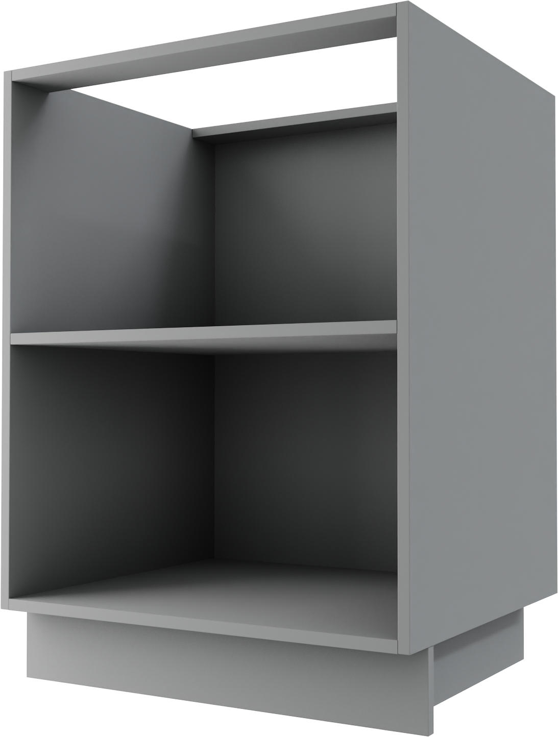 KÜCHENUNTERSCHRANK Bonn D1D/60 Stone Grey Matt / Grau Matt 60 / 50 / 82cm - Graubraun/Grau, Holz/Holzwerkstoff (60/82/50cm) - Feldmann-Wohnen
