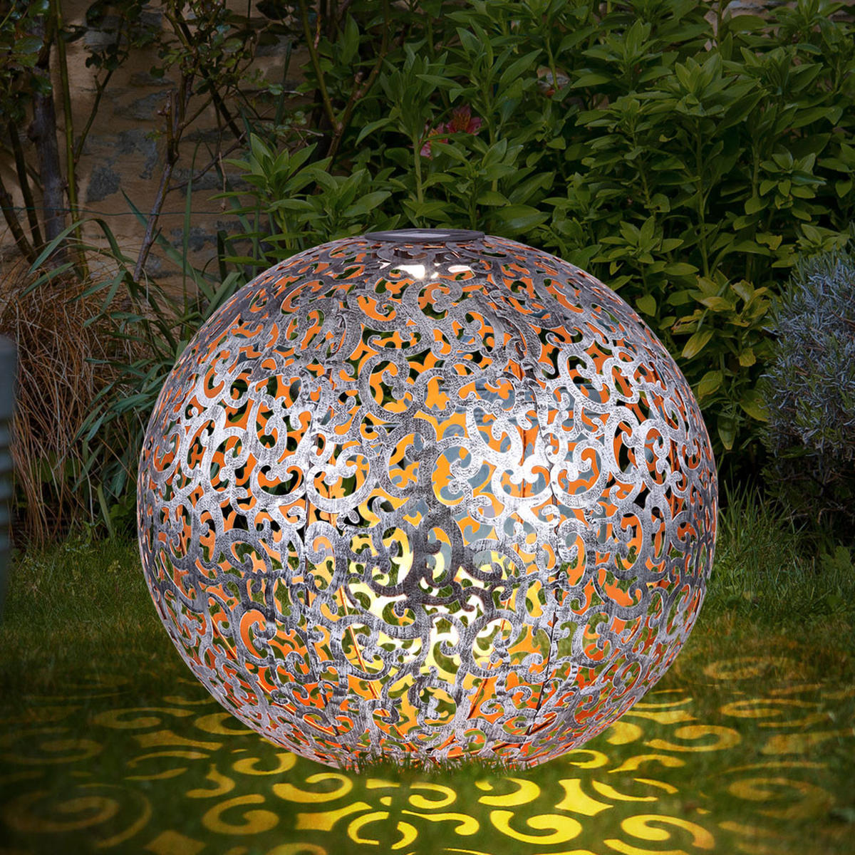 LED WEGELEUCHTE Solar Stecklampe Silber - Silberfarben, Metall (40/40/50cm)