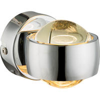 LED WANDLEUCHTE RANDI Chrom Silber - Silberfarben, Glas (7.5/7/10cm) - Globo Lighting