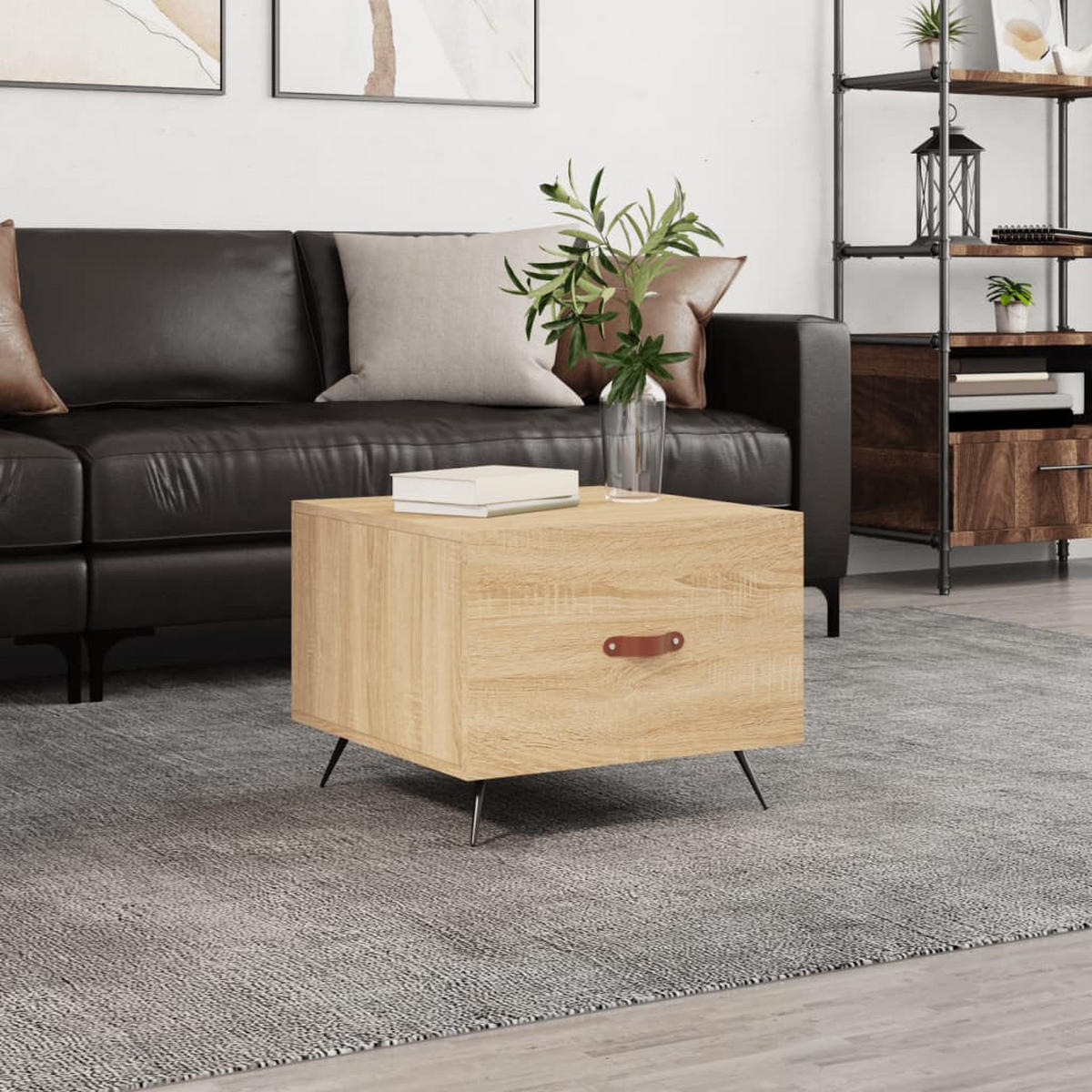 COUCHTISCH Sonoma-Eiche 50x50x40 cm Holzwerkstoff - Braun, Holzwerkstoff (50/50/40cm) - furnicato