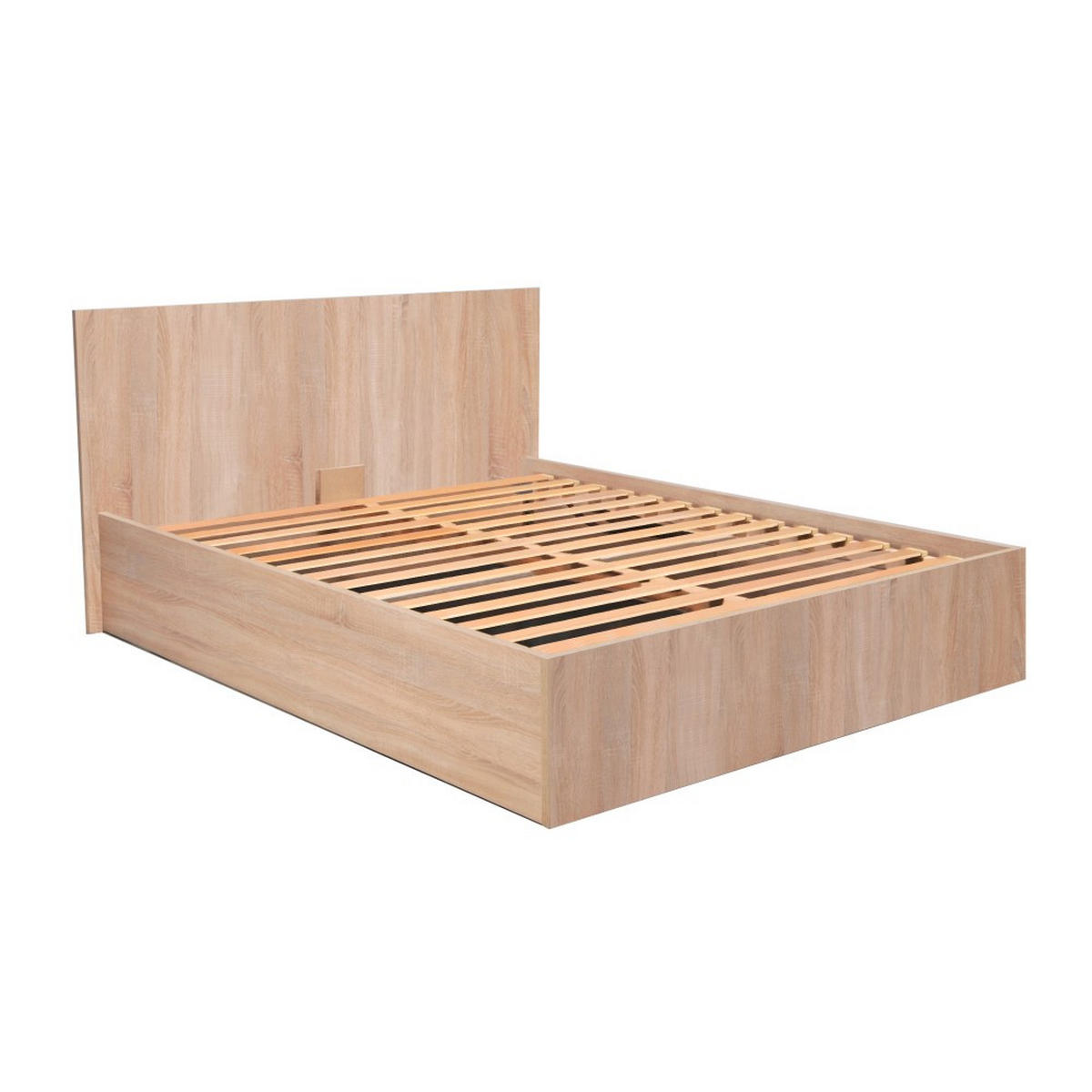 BETTKASTEN MADRID mit Lattenrost/ Bett 160x200 - Eiche gebleicht Dekor - Eichefarben, Holz/Holzwerkstoff (160/200cm) - Weber Industries