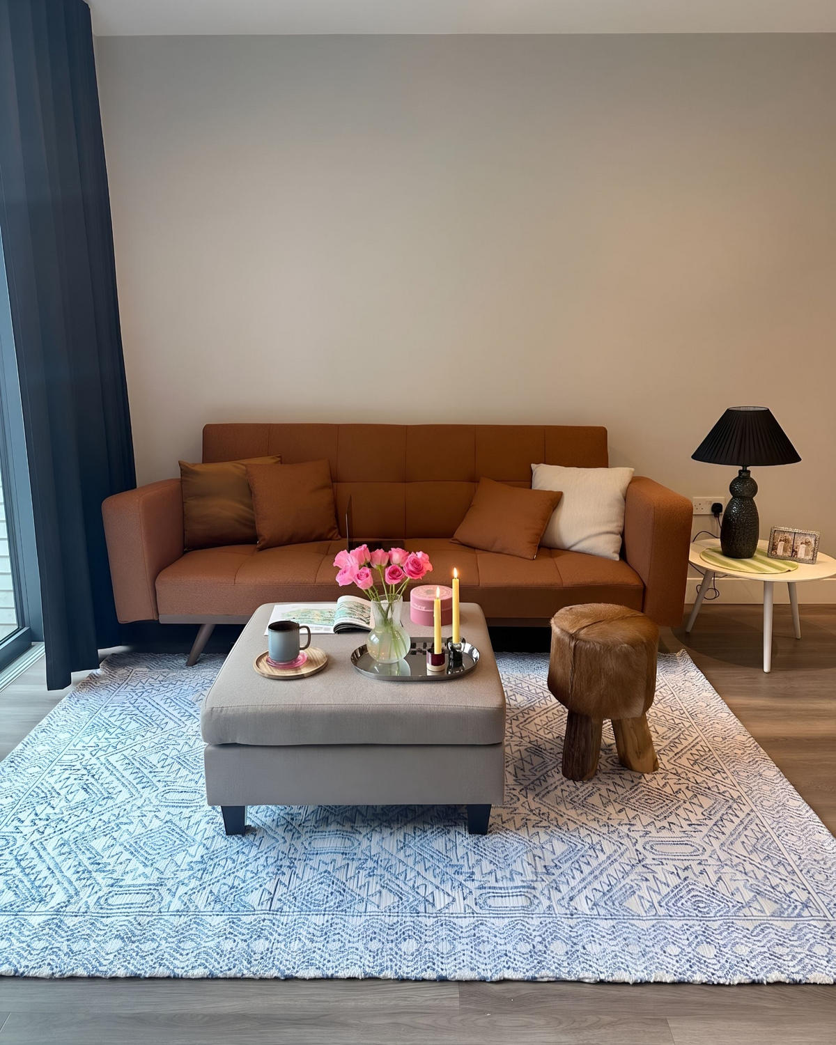 KOBEREC Modrý 160/230 cm Kawas - modrá, textil (160/230cm) - Beliani