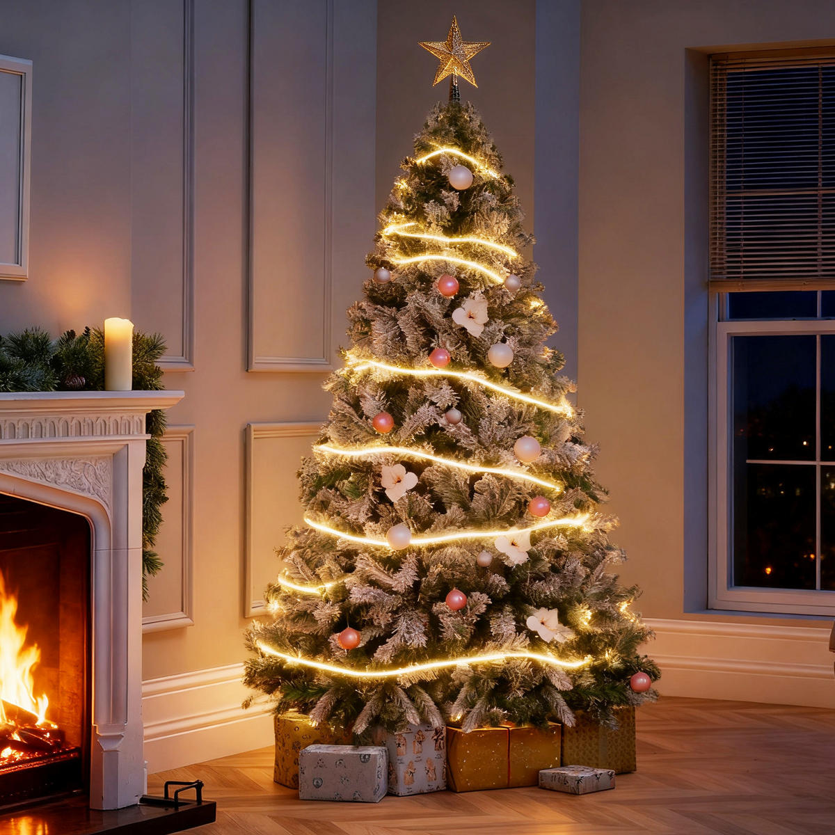 WEIHNACHTSBAUM Kaelthir 100/100/210 cm - Grün, Kunststoff (210cm) - ZMH