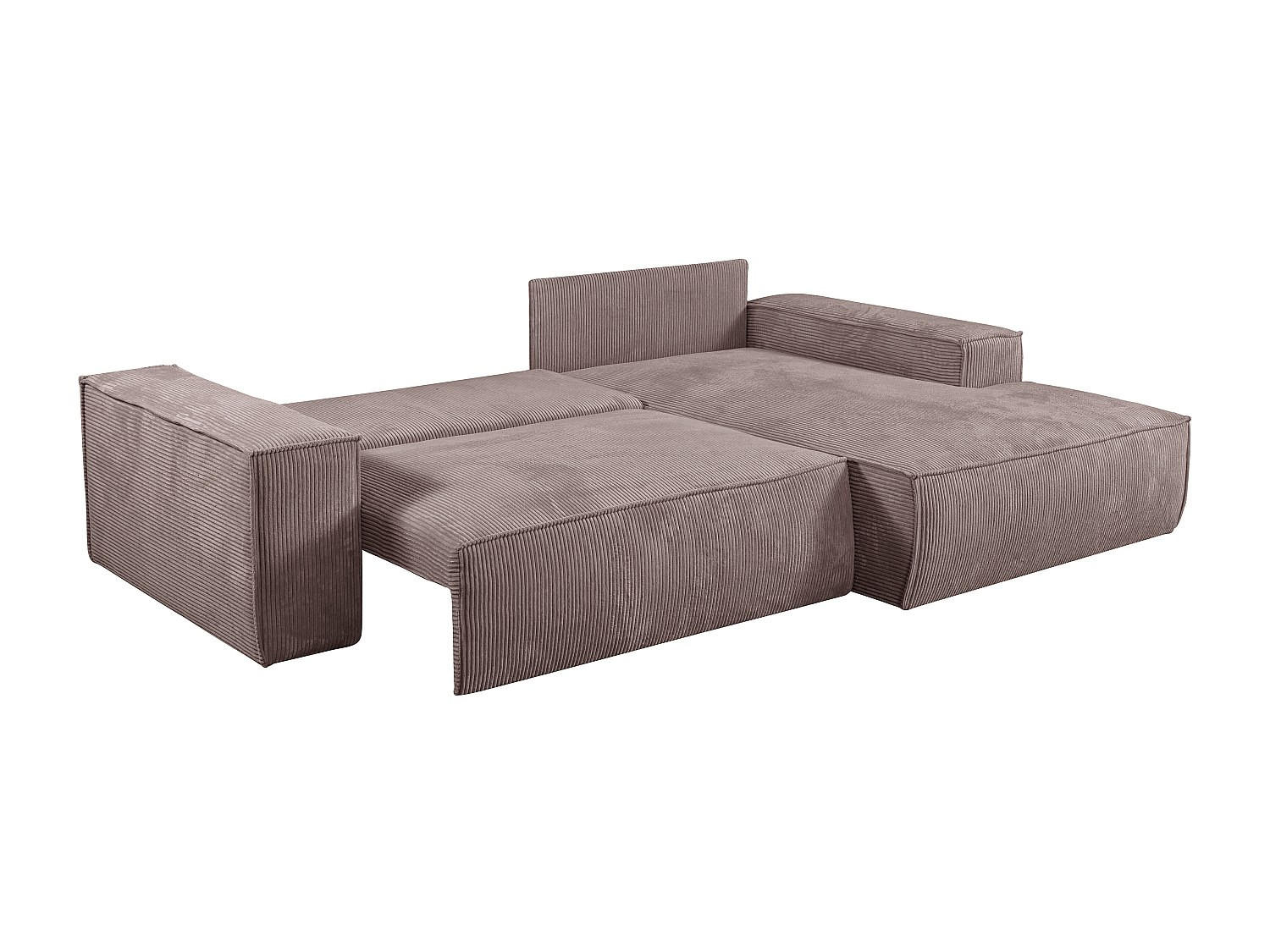 SCHLAFSOFA - 4 Personen-Sitzer - Samt, Stoff - Malve - - Lila, Textil (267/85/167cm) - Vente-Unique