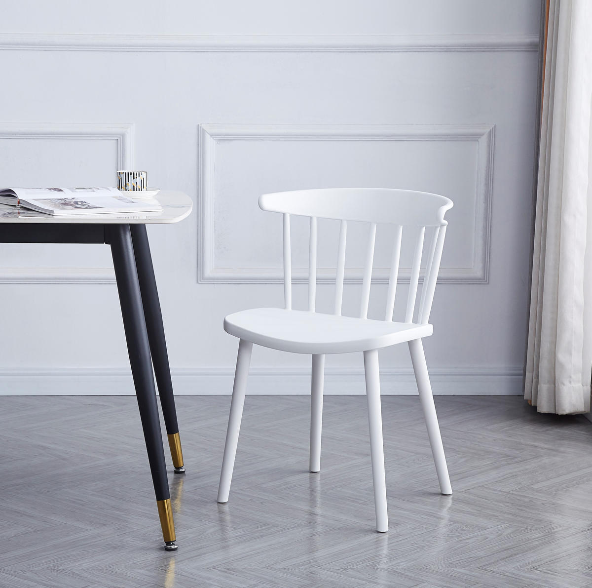 STUHL 4er-Set Polypropylen Weiß - Weiß, Kunststoff (46.5/75/41.5cm) - Nordlys