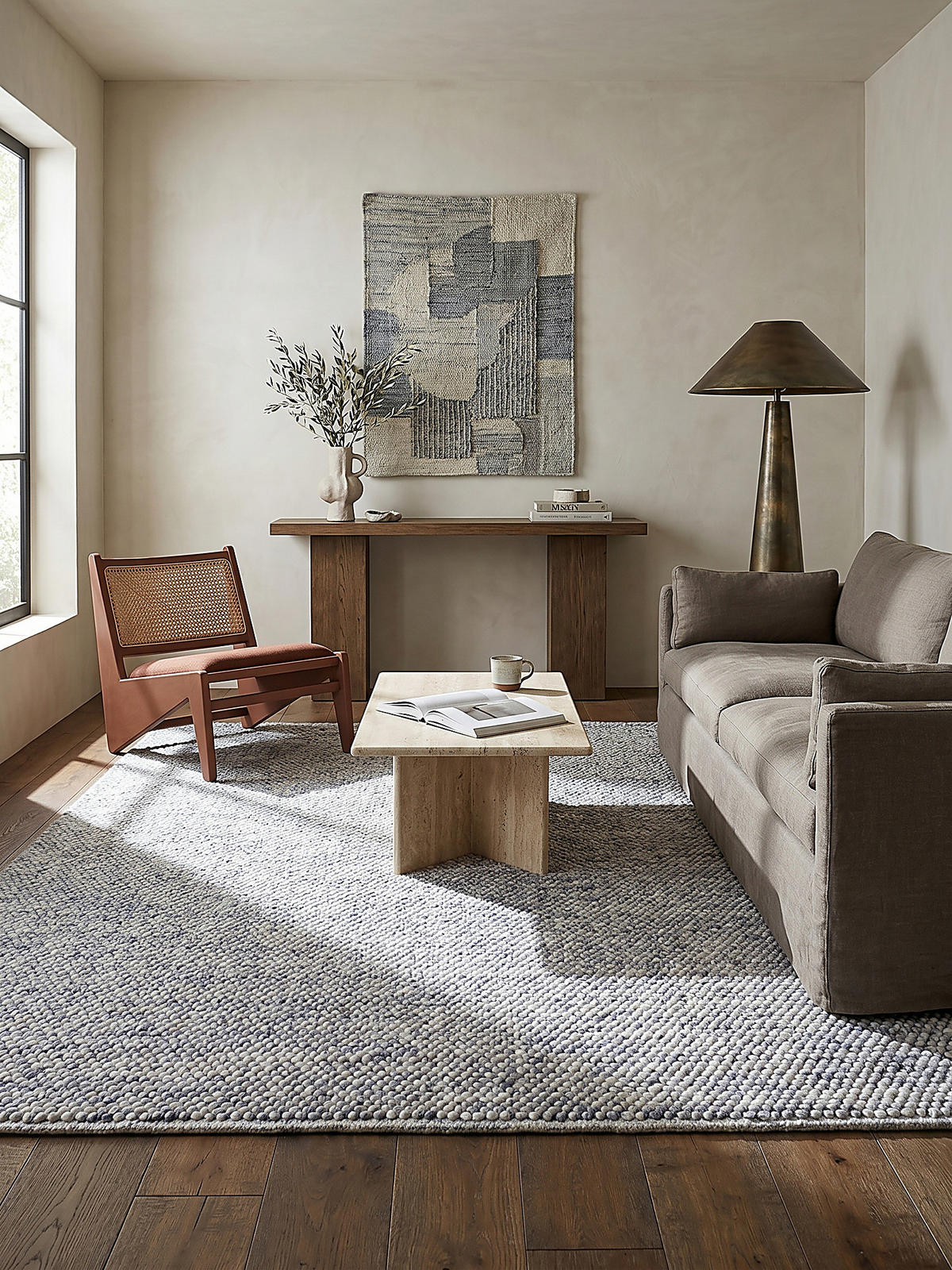 WOLLTEPPICH handgewebt MEDWAY, einfarbig, Hellblau, 80 x 150 cm - Blau, Textil (80/150cm) - KADIMA DESIGN