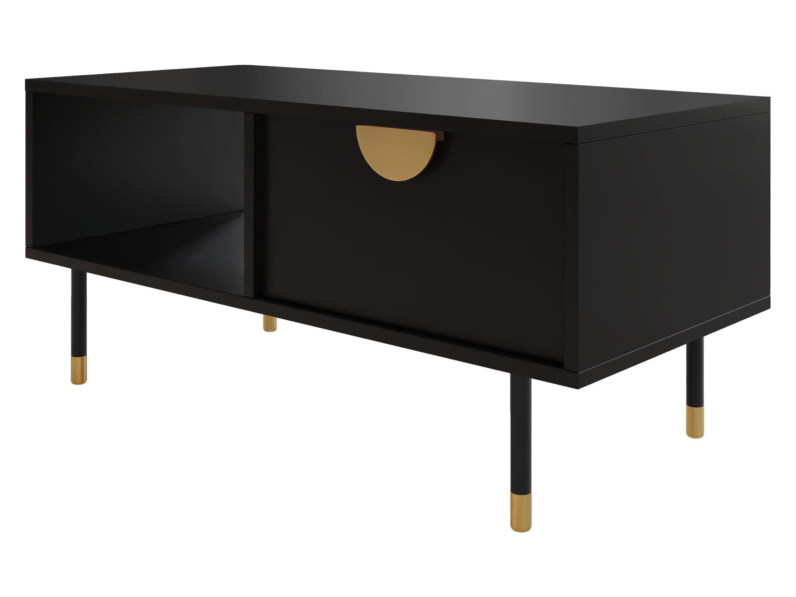 COUCHTISCH Vunotis - Goldfarben/Schwarz, Holzwerkstoff/Kunststoff (45/100/48cm) - MIRJAN24