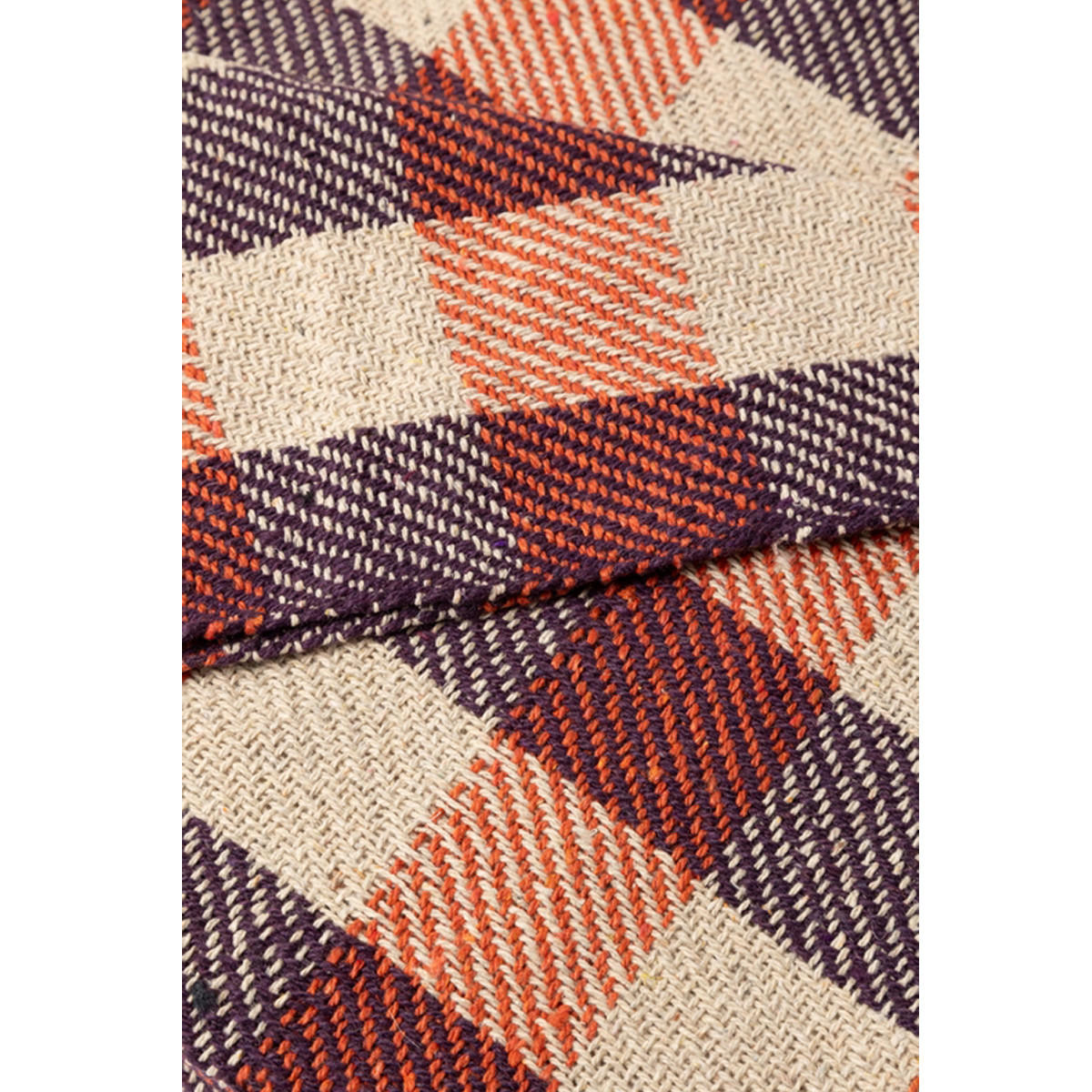 DECKE Würfel 130x180 cm, 100% Baumwolle, Violett-Orange - Orange, Textil (130/180cm) - Au Maison