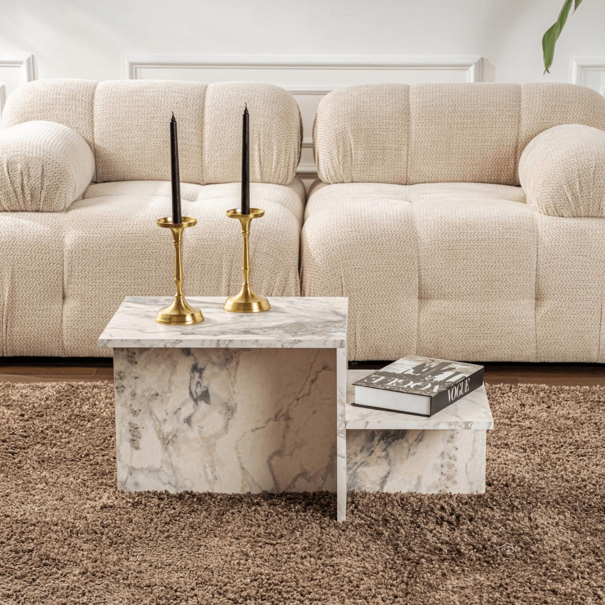 COUCHTISCH mit 2 Ebenen - harmony 77/40/40 cm - Weiß, Holzwerkstoff (77/40/40cm) - Calicosy
