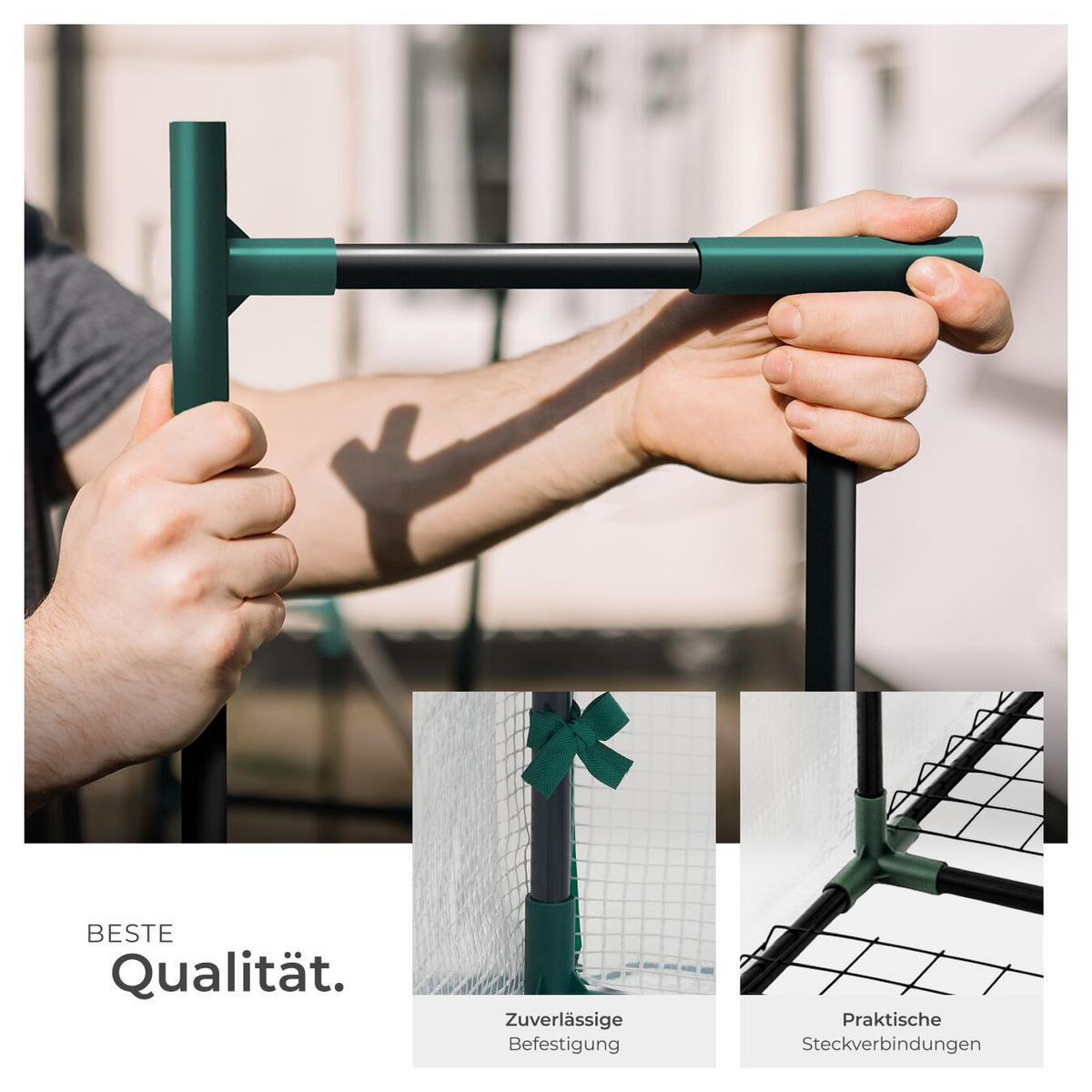 FOLIENGEWÄCHSHAUS Andrea,inklusive Spannseile und Heringe, 186 x 120 x 190 cm,weiß - Weiß, Kunststoff (120/190/186cm) - tectake